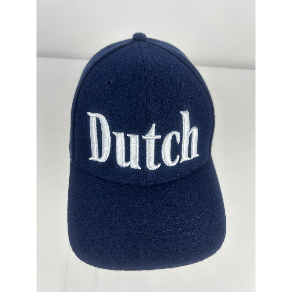 Dutch Bros Hat Blue White Embroidered 60% Wool Sunny Side Adjustable